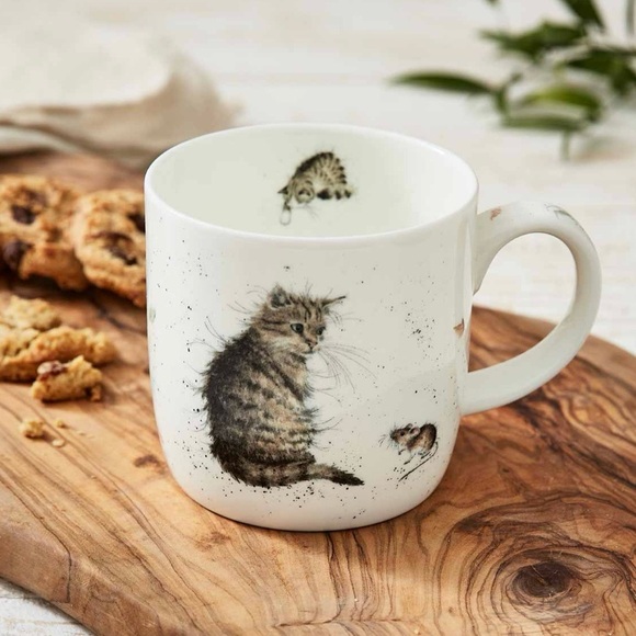 NWT Royal Worcester ~ Wrendale Designs ~ Cat & Mouse Bone China Mug - Picture 2 of 15